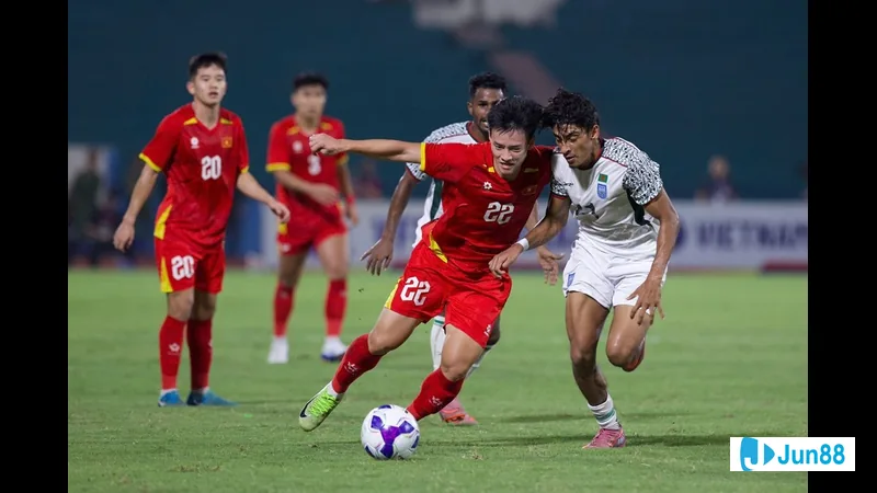 Trận đấu giữa U23 Sri Lanka và U23 Palestine diễn ra